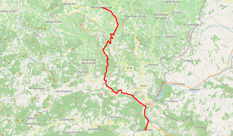 Cartina della prima tappa