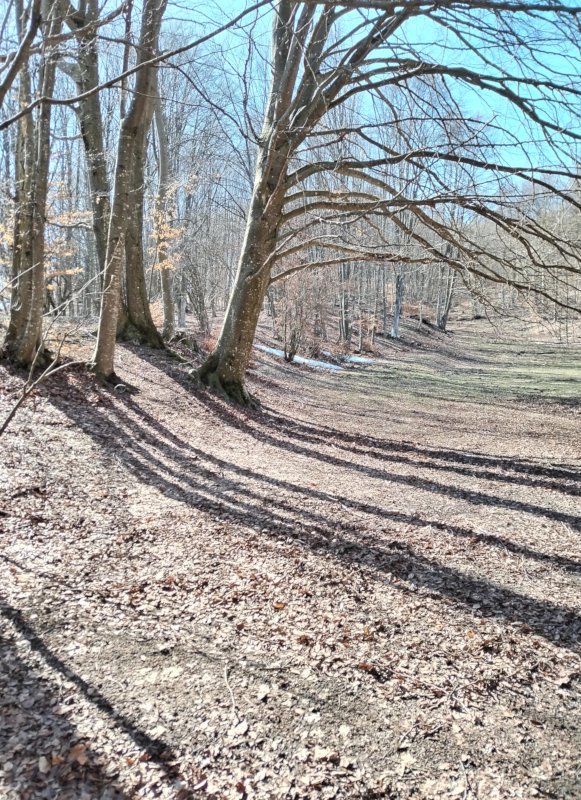 Sotto il Calenzone: un po' di neve