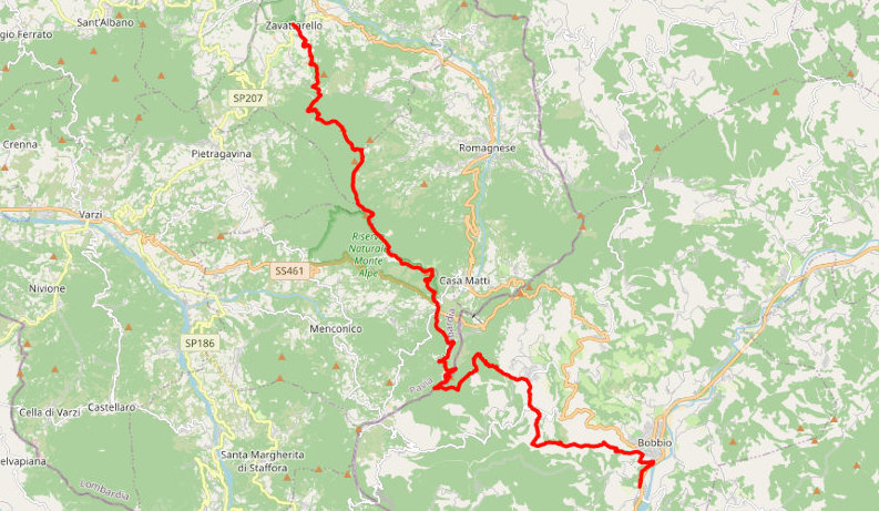 Cartina della seconda tappa