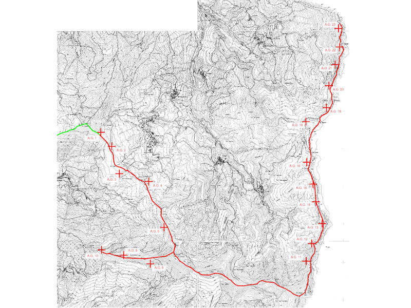 Mappa parco eolico monte Giarolo